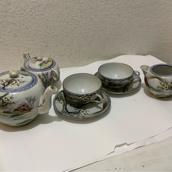 Vintage, Hand Painted Japanese Tea Set Antique - Picture 7 of 16